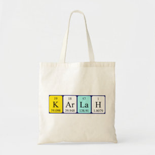 Karlah periodic table name tote bag