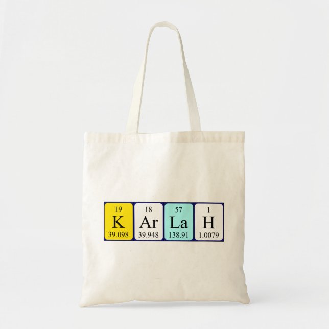 Karlah periodic table name tote bag (Front)