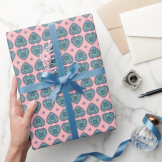 ‘Karlek’ heart pattern gift Wrapping Paper 