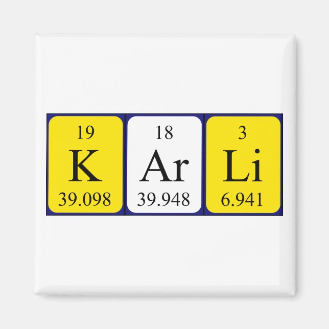Karli periodic table name magnet (Front)