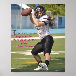 Karlie Harman Football Poster With Quote