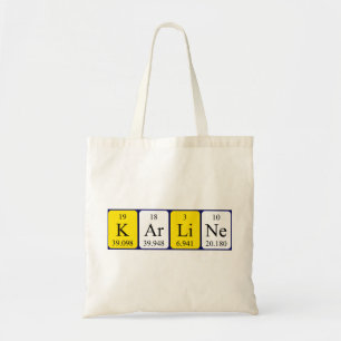 Karline periodic table name tote bag