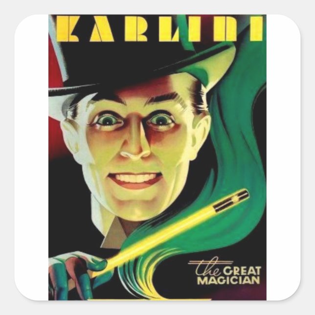 Karlini the Magician Square Sticker (Front)