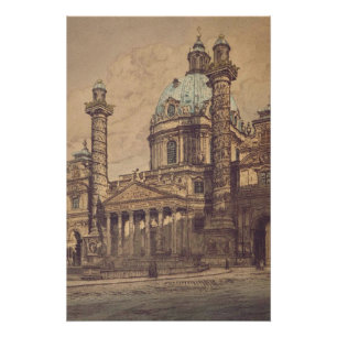 Karlskirche church in in Vienna, Austria Poster