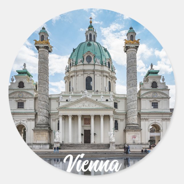 Karlskirche in Vienna, Austria Classic Round Sticker (Front)