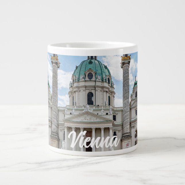 Karlskirche in Vienna, Austria Large Coffee Mug (Front)