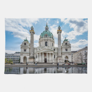 Karlskirche in Vienna, Austria Tea Towel