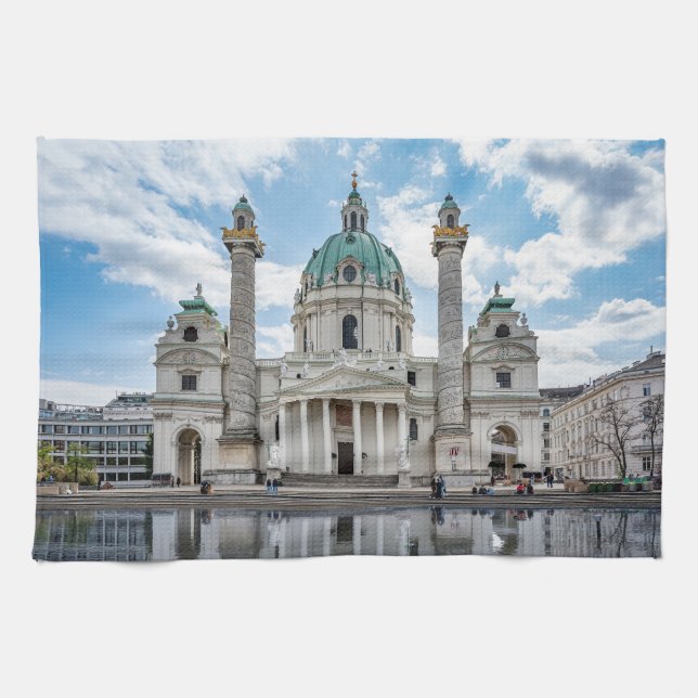 Karlskirche in Vienna, Austria Tea Towel (Horizontal)