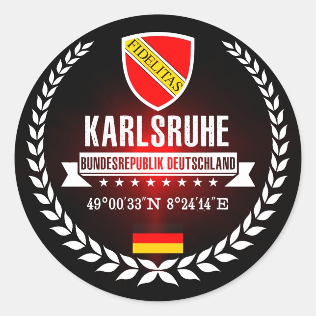 Karlsruhe Classic Round Sticker (Front)