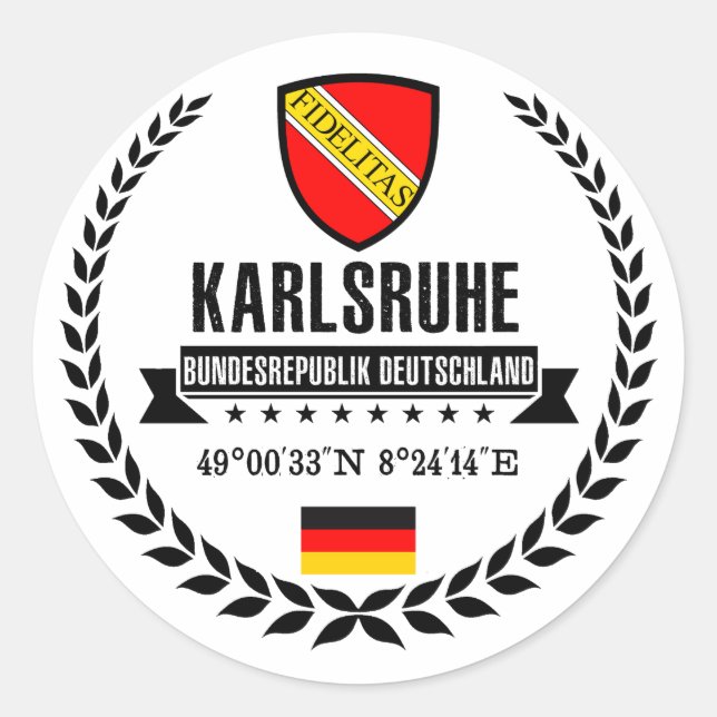 Karlsruhe Classic Round Sticker (Front)
