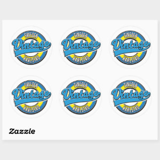 karlstad sweden vintage style logo. classic round sticker
