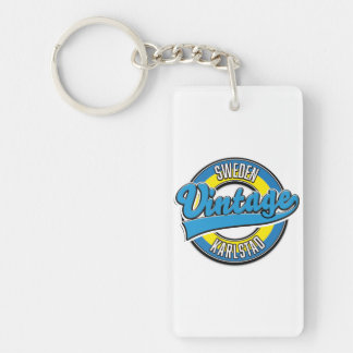 karlstad sweden vintage style logo. key ring