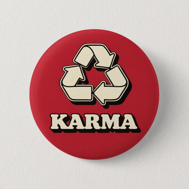 Karma 6 Cm Round Badge (Front)
