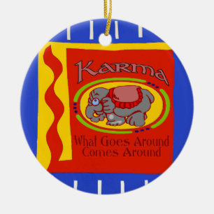 Karma, add, edit text ceramic tree decoration