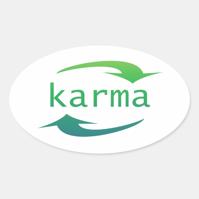 Karma Arrow Motivational Quote Oval Sticker (Front)