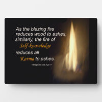 Karma - Blazing Fire - Self-knowledge Quote Plaque