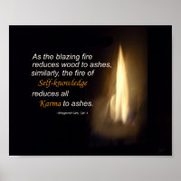 Karma Blazing Fire Self-knowledge Quote Plaque