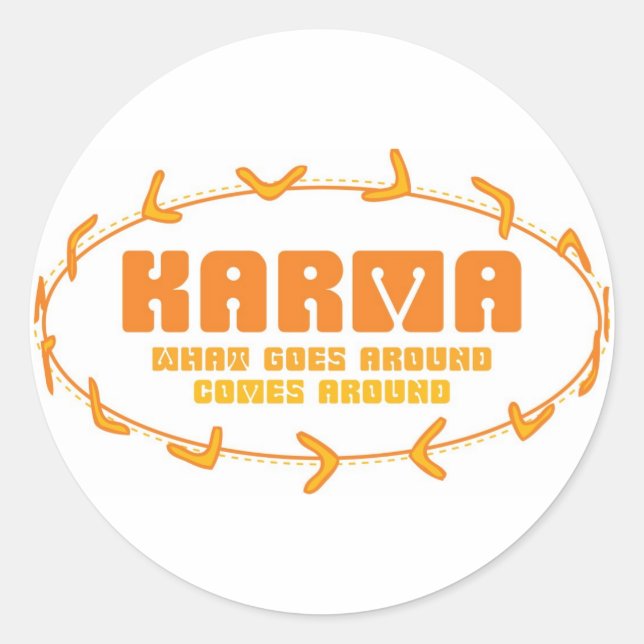 Karma Boomerang Classic Round Sticker (Front)