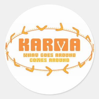 Karma Boomerang Classic Round Sticker