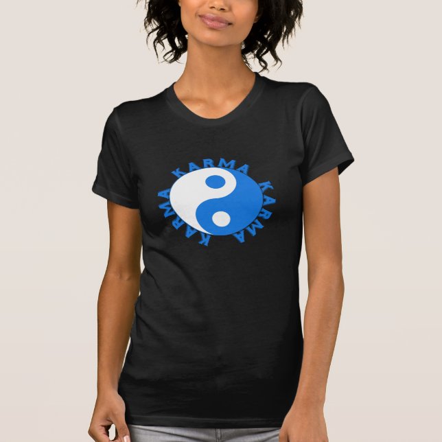 KARMA Circle with Yin Yang Symbol T-Shirt (Front)