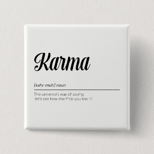 Karma Definition Funny 15 Cm Square Badge