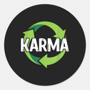Karma Destiny Meditation Recycling Environmental P Classic Round Sticker