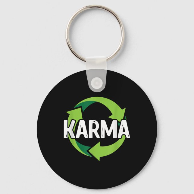 Karma Destiny Meditation Recycling Environmental P Key Ring (Front)