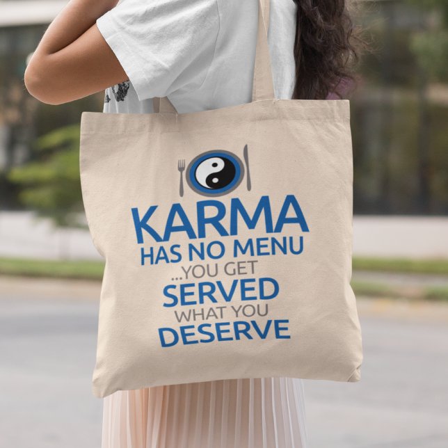 Karma Has No Menu... Yin Yang Graphic Tote Bag (Creator Uploaded)