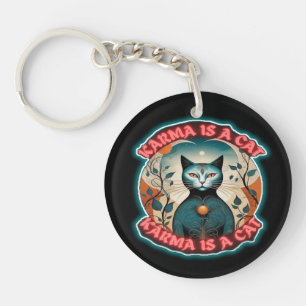 karma is a cat key ring