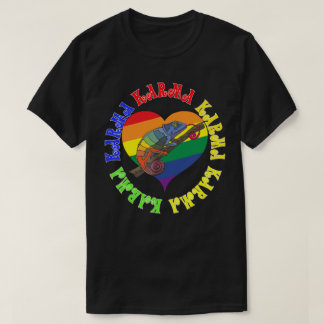 Karma Karma Karma Rainbow Chameleon Heart T-Shirt