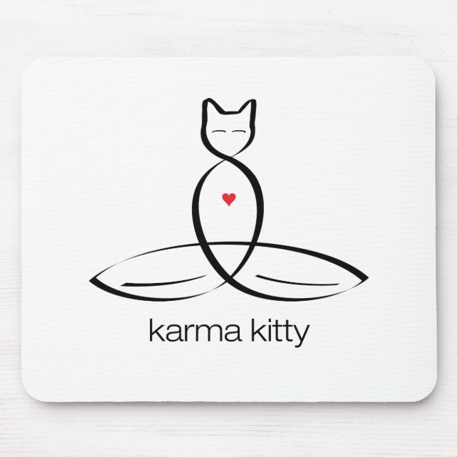 Karma Kitty - Regular style text. Mouse Mat (Front)