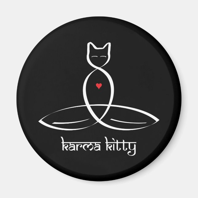 Karma Kitty - Sanskrit style text. Magnet (Front)