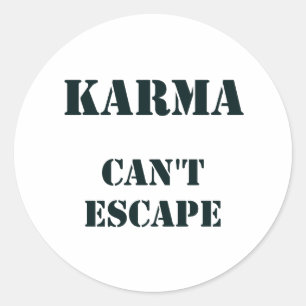 Karma law theory India Asia Motivational cute Classic Round Sticker