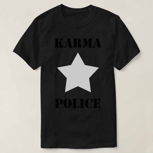 Karma Police white star T-Shirt (Design Front)