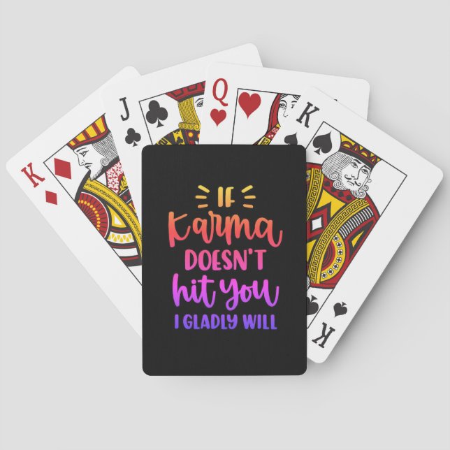 Karma quotes playing cards rainbow style (Back)