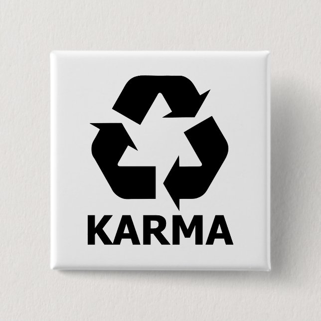 Karma Recycle 15 Cm Square Badge (Front)