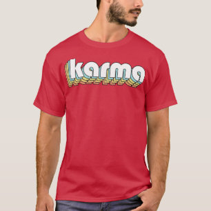 Karma Retro Rainbow Typography Faded Style T-Shirt