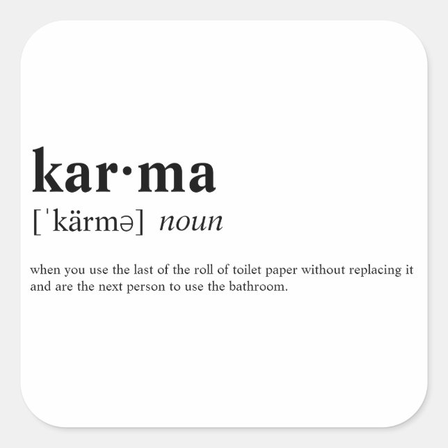 Karma Square Sticker (Front)
