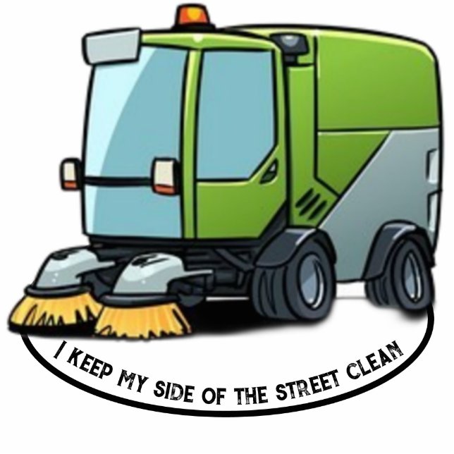 Karma street sweeper photo sculpture magnet (Front)