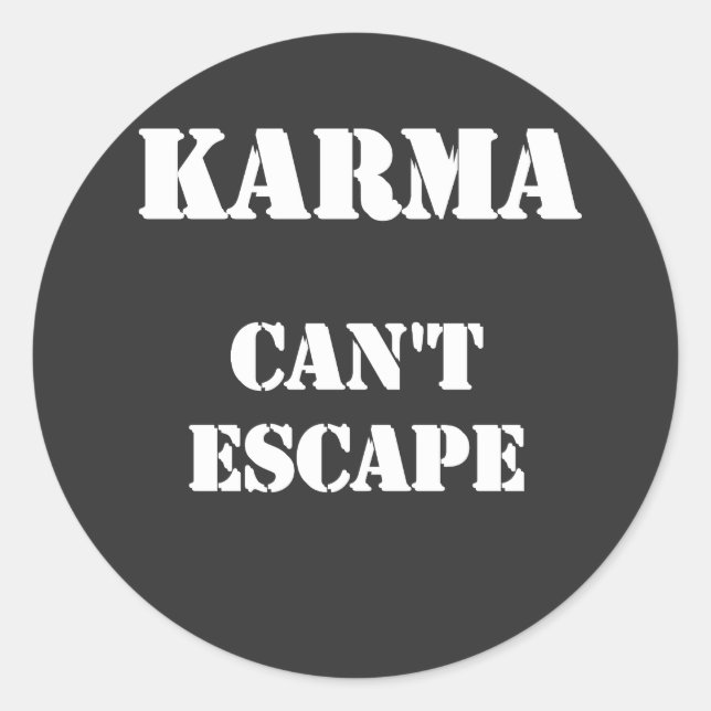 karma theory India Asia philosophy cute  T-Shirt Classic Round Sticker (Front)