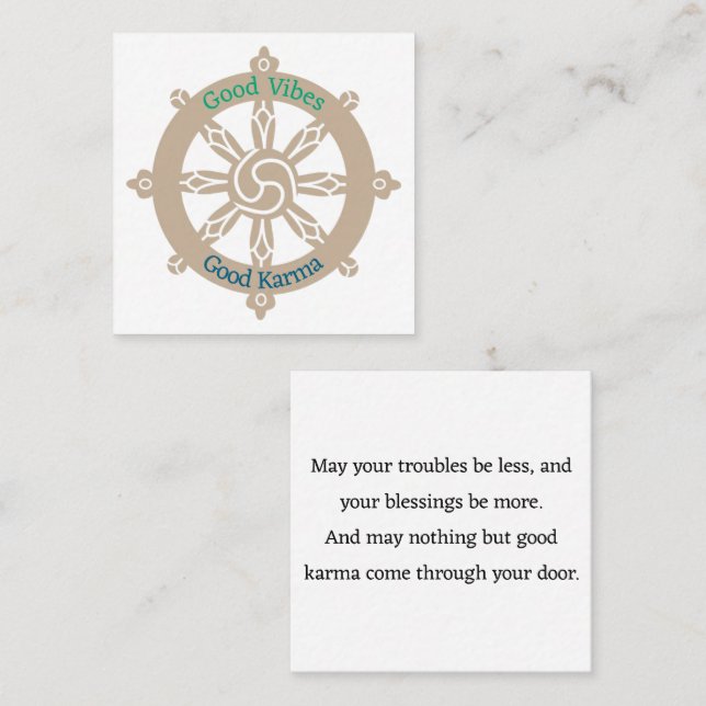 Karma Wheel Poem Pass Along Cards (Front/Back)