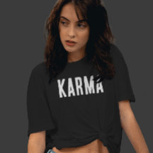 Karma White Text T-Shirt