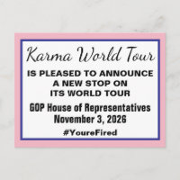 Karma World Tour Midterm Election 2026 GOP Fired