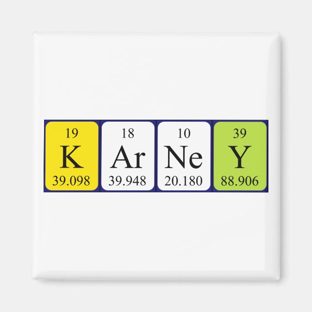 Karney periodic table name magnet (Front)