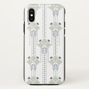 Karo flowers and curls pattern iPhone x case