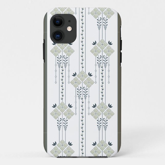 Karo flowers and curls pattern Case-Mate iPhone case (Back)