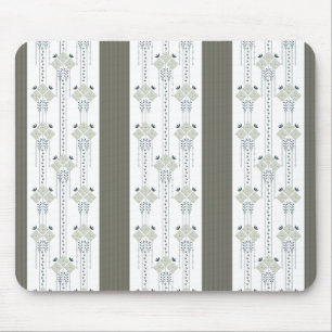 Karo flowers and curls pattern mouse mat