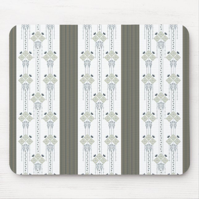 Karo flowers and curls pattern mouse mat (Front)