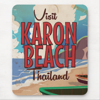 Karon Beach thailand vintage travel poster Mouse Mat