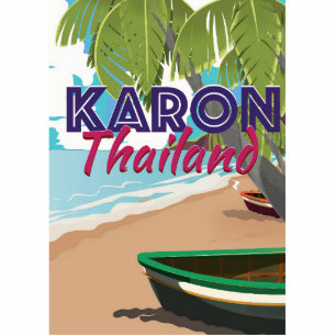 Karon thailand cartoon travel poster. photo sculpture magnet